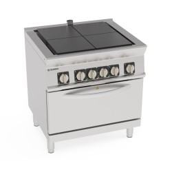 Εστία PFU8V7 Tecno74 80x70x90cm 17kW Ηλεκτρική με 4 Ομοεπίπεδες Ανακλινόμενες Πλάκες σε Convection Φούρνο GN1/1 TECNOINOX