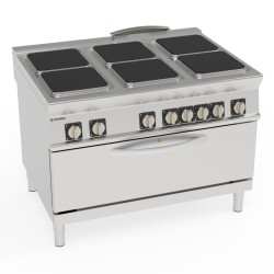 Εστία PFX12E9/N Tecno90 120x90x90cm 30,3kW Ηλεκτρική με 6 Τετράγωνες Εστίες σε Πανοραμικό Φούρνο με Γκριλ TECNOINOX
