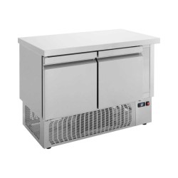 Ψυγείο Πάγκος Συντήρηση PG-110 110x70x85cm 215lt 220/240V 350W Inox με 2 Πόρτες GN & Μηχανή Κάτω BAMBAS