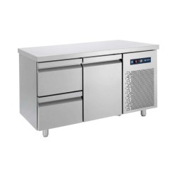 Ψυγείο Πάγκος Συντήρηση PG-139-1S1P 139x70x85cm 344lt 220/240V 350W Inox με 1 Πόρτα GN & 2 Συρτάρια BAMBAS