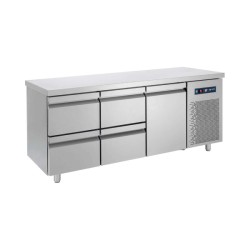 Ψυγείο Πάγκος Συντήρηση PG-185-2S1P 185x70x85cm 510lt 220/240V 350W Inox με 1 Πόρτα GN & 4 Συρτάρια BAMBAS