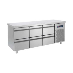Ψυγείο Πάγκος Συντήρηση PG-185-S 185x70x85cm 510lt 220/240V 350W Inox με 6 Συρτάρια BAMBAS