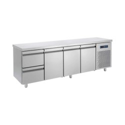 Ψυγείο Πάγκος Συντήρηση PG-239-1S3P 239x70x85cm 680lt 220/240V 450W Inox με 3 Πόρτες GN & 2 Συρτάρια BAMBAS