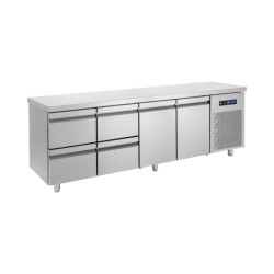 Ψυγείο Πάγκος Συντήρηση PG-239-3S1P 239x70x85cm 680lt 220/240V 450W Inox με 1 Πόρτα GN & 6 Συρτάρια BAMBAS