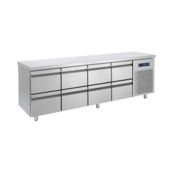 Ψυγείο Πάγκος Συντήρηση PG-239-S 239x70x85cm 680lt 220/240V 450W Inox με 8 Συρτάρια BAMBAS