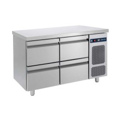 Ψυγείο Πάγκος Συντήρηση PGC-124-S Compact 124x70x85cm 344lt 220/240V 350W Inox με 4 Συρτάρια GN BAMBAS