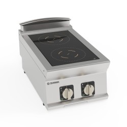 Εστία PIN4E7N Tecno74 40x70x28cm 7kW 400V 3 Επαγωγική Κεραμική 2 Εστιών Επιτραπέζια TECNOINOX