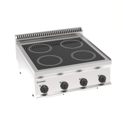 Εστία PIN70E7N Tecno70 70x70x28cm 14kW 400V 3 Επαγωγική 4 Ζωνών Επιτραπέζια TECNOINOX