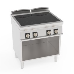 Εστία PIN8FE7N Tecno74 80x70x90cm 14kW 400V 3- Επαγωγική Κεραμική 4 Εστιών σε Ανοιχτό Ντουλάπι TECNOINOX