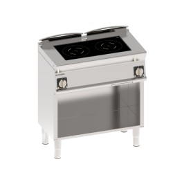 Εστία PINM8FE9 Mosaico90 80x45x90cm 10kW 400V 3 Ηλεκτρική Επαγωγική 2 Εστιών σε Ανοιχτό Ντουλάπι TECNOINOX