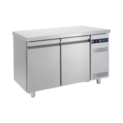 Ψυγείο Πάγκος Συντήρηση PK-124 124x70x85cm 344lt Inox με 2 Πόρτες GN Χωρίς Μοτέρ BAMBAS