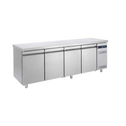 Ψυγείο Πάγκος Συντήρηση PK-216 216x70x85cm 680lt Inox με 4 Πόρτες GN Χωρίς Μοτέρ BAMBAS