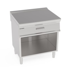 Ουδέτερη Επιφάνεια PNC8FL7 Tecno74 80x70x90cm με Συρτάρι σε Ανοιχτό Ντουλάπι TECNOINOX