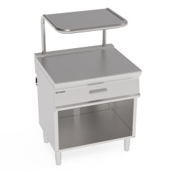 Ουδέτερη Επιφάνεια PNCS8FL7 Tecno74 80x70x90cm με Βάση Σαλαμάνδρας & Συρτάρι σε Ανοιχτό Ντουλάπι TECNOINOX