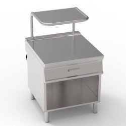 Ουδέτερη Επιφάνεια PNCS8FL9 Tecno90 80x90x90cm με συρτάρι GN 1/1 & Υποστήριξη Σαλαμάνδρας σε Ανοιχτό Ντουλάπι TECNOINOX