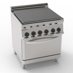Εστία PPF70E7 Tecno70 70x70x85cm 12.7kW 400V 3N Ηλεκτρική Συμπαγής Πλάκα 4 Ζωνών σε GN2/1 Στατικό Φούρνο TECNOINOX