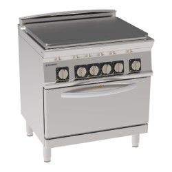 Εστία PPF8E7 Tecno74 80x70x90cm 12,7kW 400V 3N Ηλεκτρική Συμπαγής Πλάκα 4 Ζωνών σε Στατικό Φούρνο GN2/1 TECNOINOX