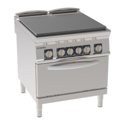 Εστία PPF8E9 Tecno90 80x90x90cm 19,3kW Ηλεκτρική Συμπαγής Πλάκα 4 Ζωνών σε Στατικό Φούρνο GN2/1 TECNOINOX