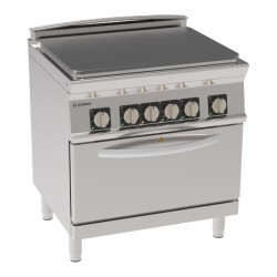Εστία PPF8V7 Tecno74 80x70x90cm 13kW 400V 3N Ηλεκτρική Συμπαγής Πλάκα 4 Ζωνών σε Convection Φούρνο GN1/1 TECNOINOX