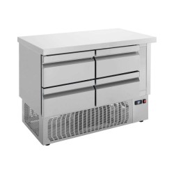 Ψυγείο Πάγκος Συντήρηση PS-110 110x70x85cm 215lt 220/240V 350W Inox με 4 Συρτάρια GN & Μηχανή Κάτω BAMBAS