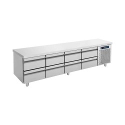 Ψυγείο Πάγκος Συντήρηση PS-239 239x70x68cm 500lt 220/240V 450W Inox με 8 Συρτάρια GN Χαμηλός BAMBAS