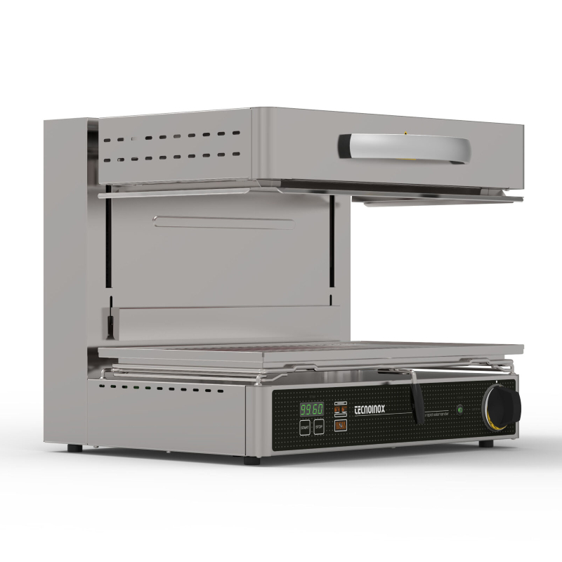Σαλαμάνδρα QSET60/4CB Ultrarapid QSET Contact 60x54,8x50cm 4kW 380-415V 3N Ηλεκτρική 2 Ζωνών με Μπάρα Ανίχνευσης Επιτραπέζια TECNOINOX