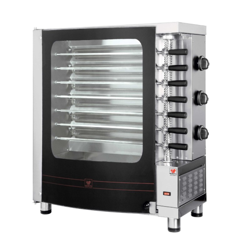 Κοντοσουβλιέρα R-7 69x38x88cm 6.5kW Ηλεκτρική με 7 Σούβλες 44cm Επιδαπέδια NORTH