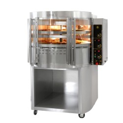 Φούρνος Πίτσας RP2 128x109x165cm 24kW 230V Αερίου Διπλός 98cm με Βάση & Περιστρεφόμενη Πλάκα για 7+7 πίτσες 30cm SERGAS