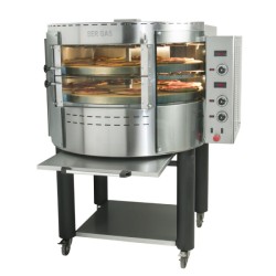 Φούρνος Πίτσας RPE2 128x109x165cm 18kW 230/400V3L+N Ηλεκτρικός Διπλός 98cm με Περιστρεφόμενες Πλάκες & Βάση για 7+7 πίτσες 30cm SERGAS