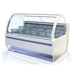 Βιτρίνα Παγωτού RT-124-3 Rotonda Total View 125x120x130cm Inox 1200W για 12 Μπασίνες ARTSTEEL