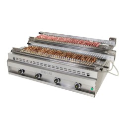 Σουβλακιέρα SG77D 127x86x42cm 26kW Αερίου 4 Ζωνών & 2 Επιπέδων για 77τμχ με Αυτόματη Περιστροφή Επιτραπέζια SERGAS