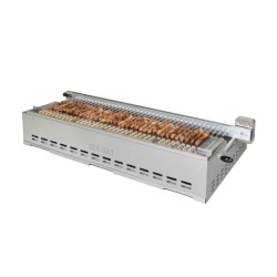 Σουβλακιέρα SK40 124x47x30cm Κάρβουνου 1 Επιπέδου για 40τμχ με Αυτόματη Περιστροφή Επιτραπέζια SERGAS
