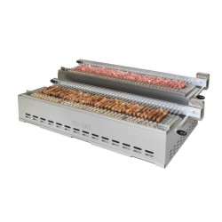 Σουβλακιέρα SK78D 126x91x44cm Κάρβουνου 2 Επιπέδων για 80τμχ με Αυτόματη Περιστροφή Επιτραπέζια SERGAS