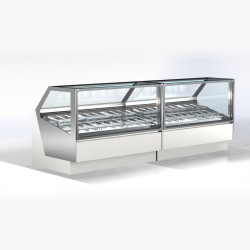 Βιτρίνα Παγωτού SV-102-V Super View 125x116x135cm Inox 1000W για 12 Μπασίνες ARTSTEEL