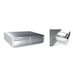 Συρταριέρα Καφέ SY-CAF-2 80x60x20cm Inox με 2 Συρτάρια ARTSTEEL