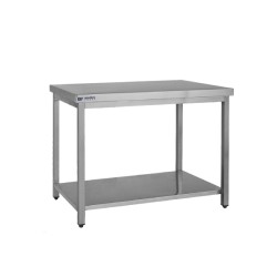 Τραπέζι T-140 140x70x85cm Inox με 1 Ράφι BAMBAS