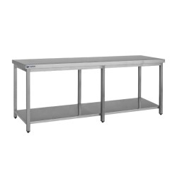 Τραπέζι T-220 220x70x85cm Inox με 1 Ράφι BAMBAS
