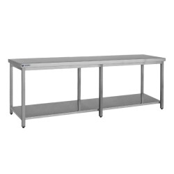 Τραπέζι T-240 240x70x85cm Inox με 1 Ράφι BAMBAS