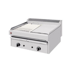 Σχαριέρα T-25 76.5x63x43cm 15.9kW Αερίου Νερού 2 Ζωνών με 1 Σχάρα & 1 Πλάκα Επιτραπέζια NORTH
