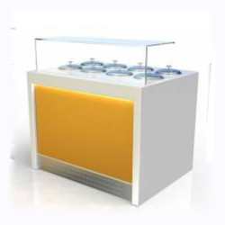 Βιτρίνα Παγωτού TG-069-4R Pozzetti 64x90x125cm Inox 880W για 4 Μπασίνες με Διακόσμηση ARTSTEEL