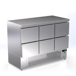 Πάγκος Συντήρησης Ψαριών TP-146-AR 141x70x110cm Inox 360lt 590W με Συρτάρια & Στατική Ψύξη ARTSTEEL