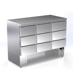 Πάγκος Συντήρησης Ψαριών TP-149-AR 141x70x110cm Inox 360lt 590W με Συρτάρια & Στατική Ψύξη ARTSTEEL