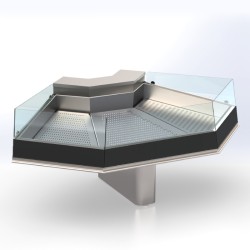 Εκθετήριο Τραπέζι Ψαριών TP-161-CO 160x160x95cm Inox Γωνιακό Χωρίς Μηχανή με Τζάμι ARTSTEEL