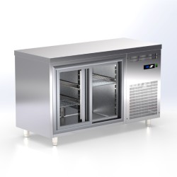 Πάγκος Συντήρησης TR-146-S Barline 141x60x87cm Inox 220lt με Συρόμενες Γυάλινες Πόρτες ARTSTEEL