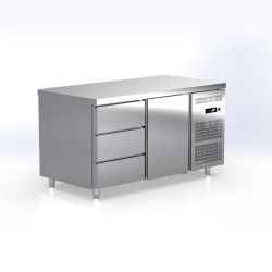 Πάγκος Συντήρησης TR-147-B4R Gastroline 141x70x87cm Inox 590W με Συρτάρια ARTSTEEL