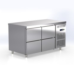 Πάγκος Συντήρησης TR-147-G4R Gastroline 141x70x87cm Inox 435W με Συρτάρια ARTSTEEL