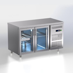 Πάγκος Συντήρησης Σαλατών TR-14G-GR 141x70x86cm Inox 260lt 435W με Τζάμι ARTSTEEL