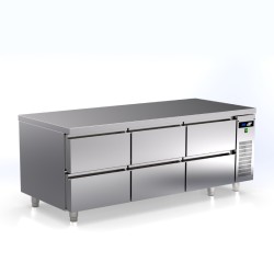 Πάγκος Συντήρησης Χαμηλός TR-167-LR 70x68cm Inox 190lt 590W με 6 Συρτάρια ARTSTEEL