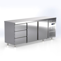 Πάγκος Συντήρησης TR-187-B6R Gastroline 188x70x87cm Inox 772W με Συρτάρια ARTSTEEL