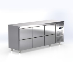 Πάγκος Συντήρησης TR-187-G6R Gastroline 188x70x87cm Inox 435W με Συρτάρια ARTSTEEL